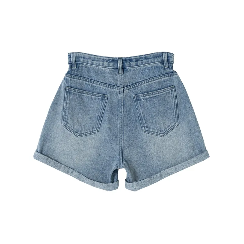 SOON FLOWER Denim Shorts Women's Blue-1