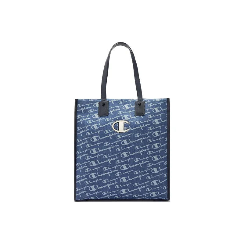 Champion Canvas Tote Bag, Shopping Bag, Handbag, Shoulder Bag Medium Size Unisex Dark Blue/Black-0