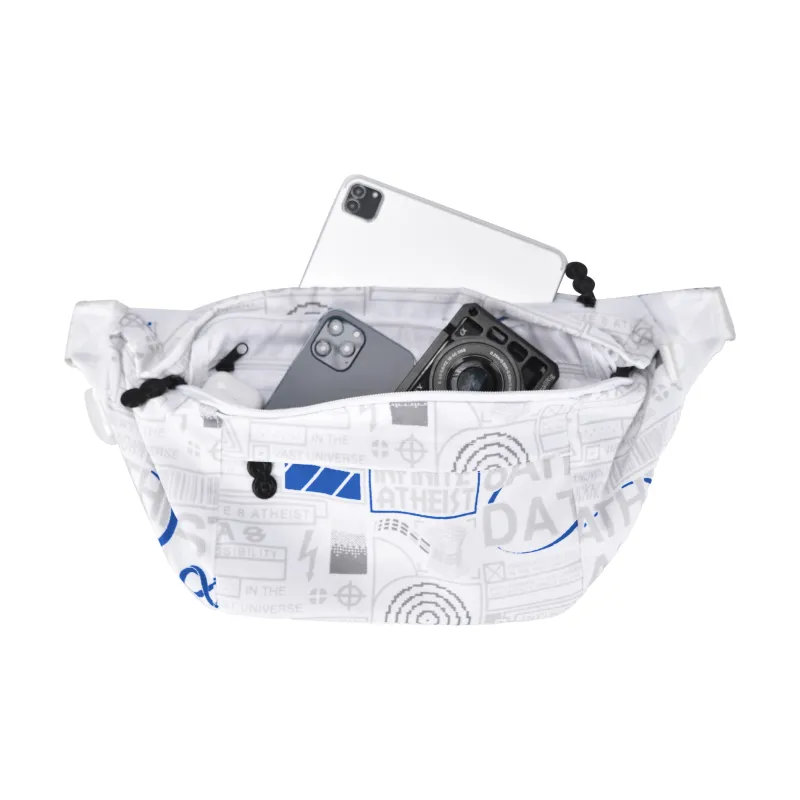 8atheist Nylon Fabric Crossbody Bag Shoulder Bag Sling Bag Fanny Pack Large Size Unisex Starry White-3