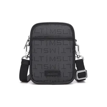 MashaLanti PVC With Microfiber Leather Crossbody Bag, Shoulder Bag Men's Gray