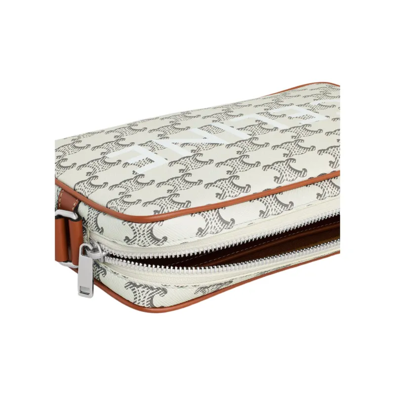 CELINE Cow Leather Messenger Bag Shoulder Bag Crossbody Bag Men's Tan And Light Brown-4