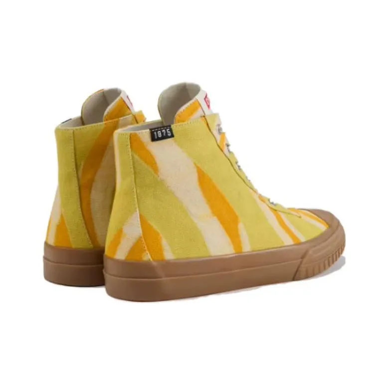 EFI x CAMPER Camaleon Wear-Resistant High-Top Skateboard Shoes Men's Yellow Brown-2