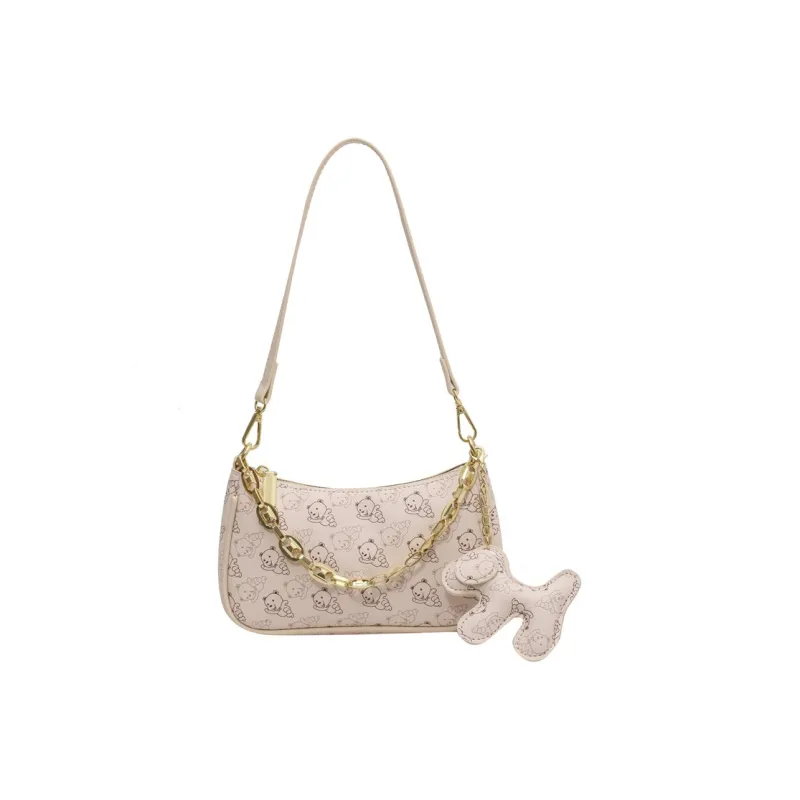 JANE KLAIN PU Leather Shoulder Bag, Crossbody Bag Trumpets Women's Khaki/Ecru/Coffee-1