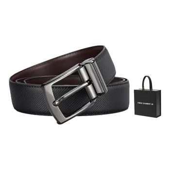 FREE RABBITⅡ Rotating Pin Buckle Two-Tone With Business Genuine Leather Leather Belts Men's