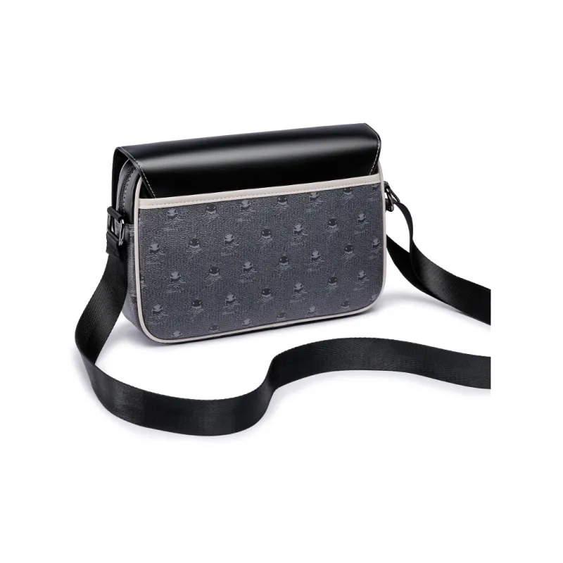 FAIRWHALE PVC Shoulder Bag, Crossbody Bag, Messenger Bag Small Size Unisex Lead Gray, Apricot, Ecru-3