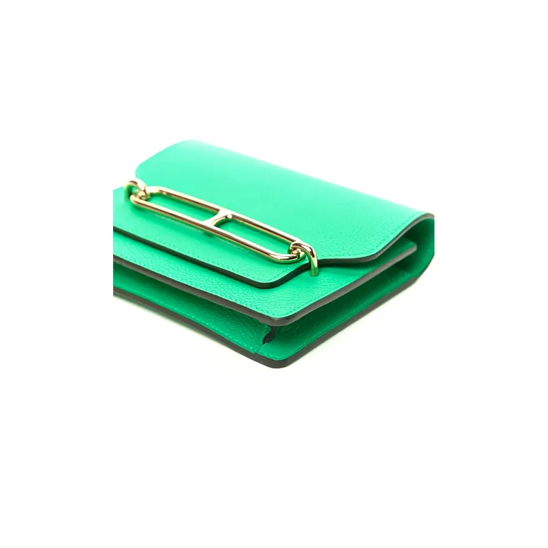 HERMES Roulis Evercolor Calfskin Pig Nose Coin Purse Card Holder Fanny Pack Wallet Women's 6W Menthe Mint Green-5
