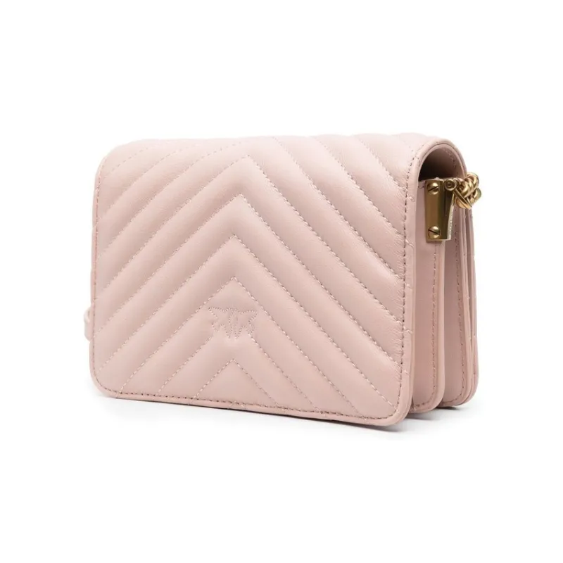 PINKO Calfskin Shoulder Bag Crossbody Bag Women's Light Pink-1
