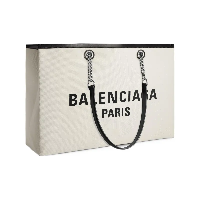 Balenciaga Cotton Canvas Bag, Tote Bag, Shopping Bag, Handbag Tubas Women's Light Beige-1