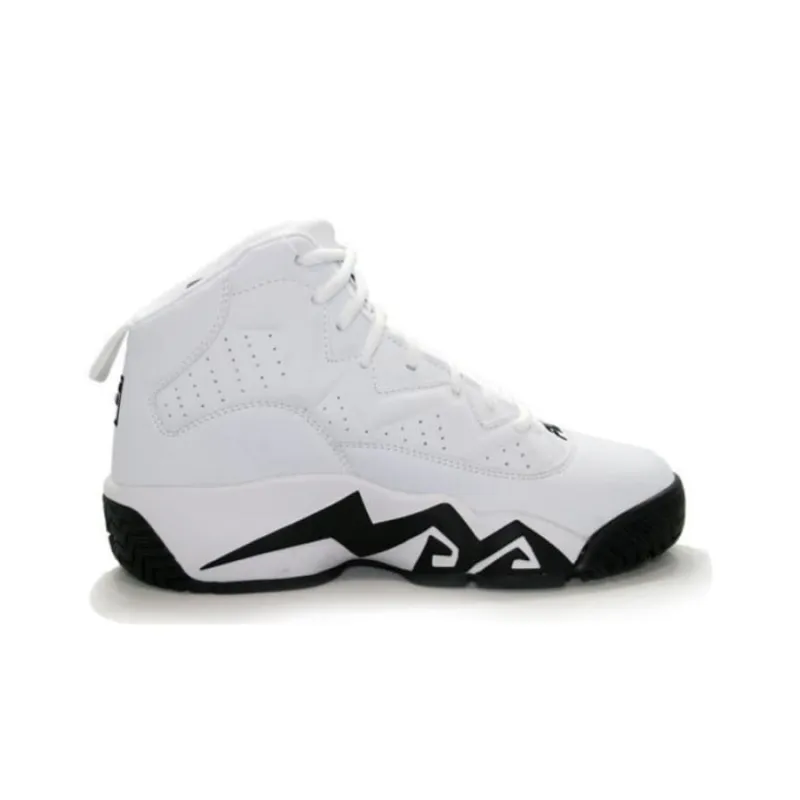 FILA Mashburn Cushioning, Slip Resistant, And Abrasion Resistant High Top Basketball Shoes Men's White Black-1