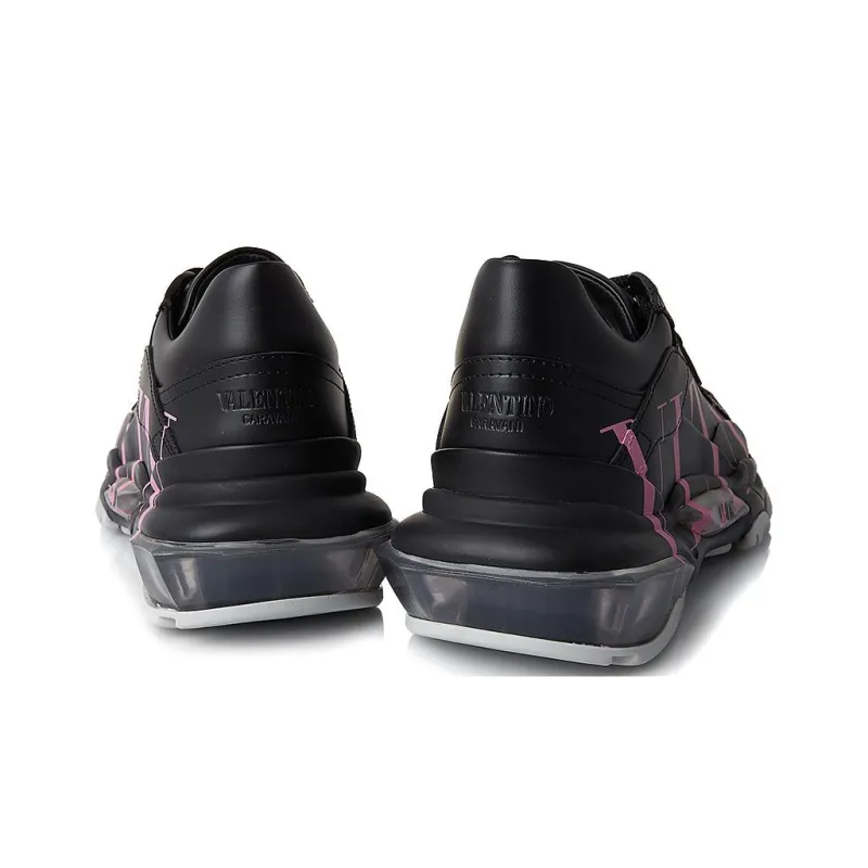 Valentino Women's Bounce 'Logo Print - Black Pink'-5