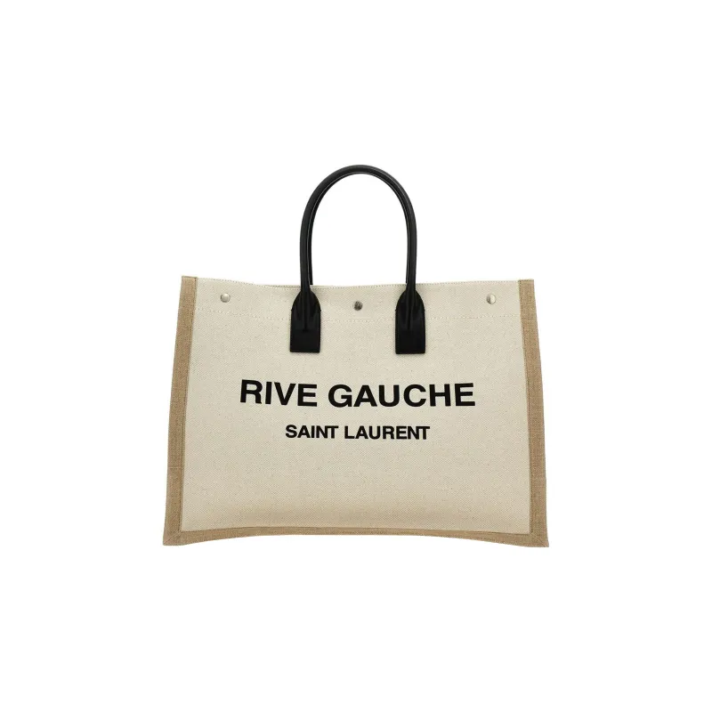 SAINT LAURENT Canvas Bag, Tote Bag, Shopping Bag, Shoulder Bag, Handbag Women's Beige-0