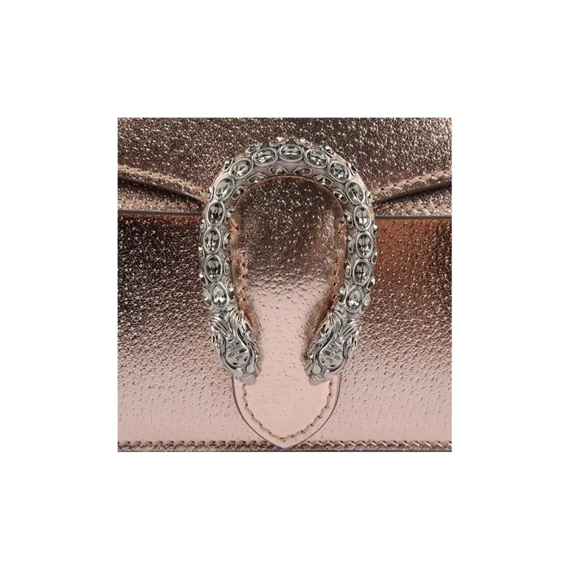 GUCCI Dionysus Leather Shoulder Bag Women's Champagne Gold-4