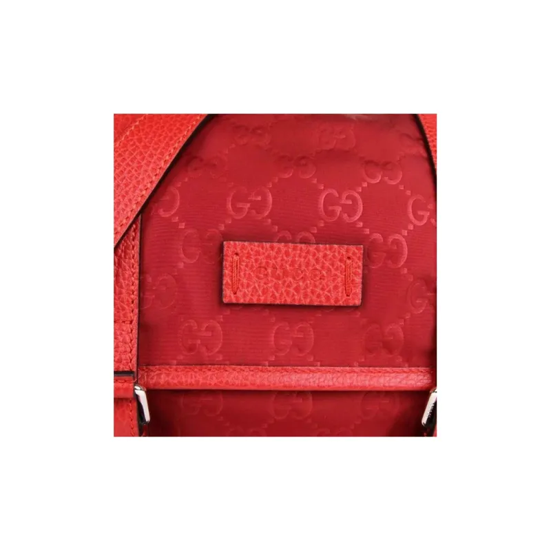 GUCCI Leather Detail Messenger Bag Shoulder Bag Crossbody Bag Men's Red-6
