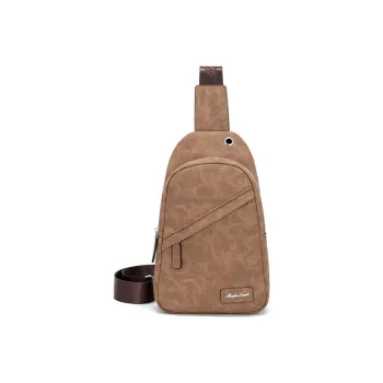 MashaLanti Water-Repellent Fabric One Shoulder Crossbody Sling Bags Men's Coffee