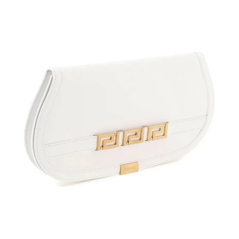 FANSIZHE Greca Goddess Cow Leather Clutch Women's White-1