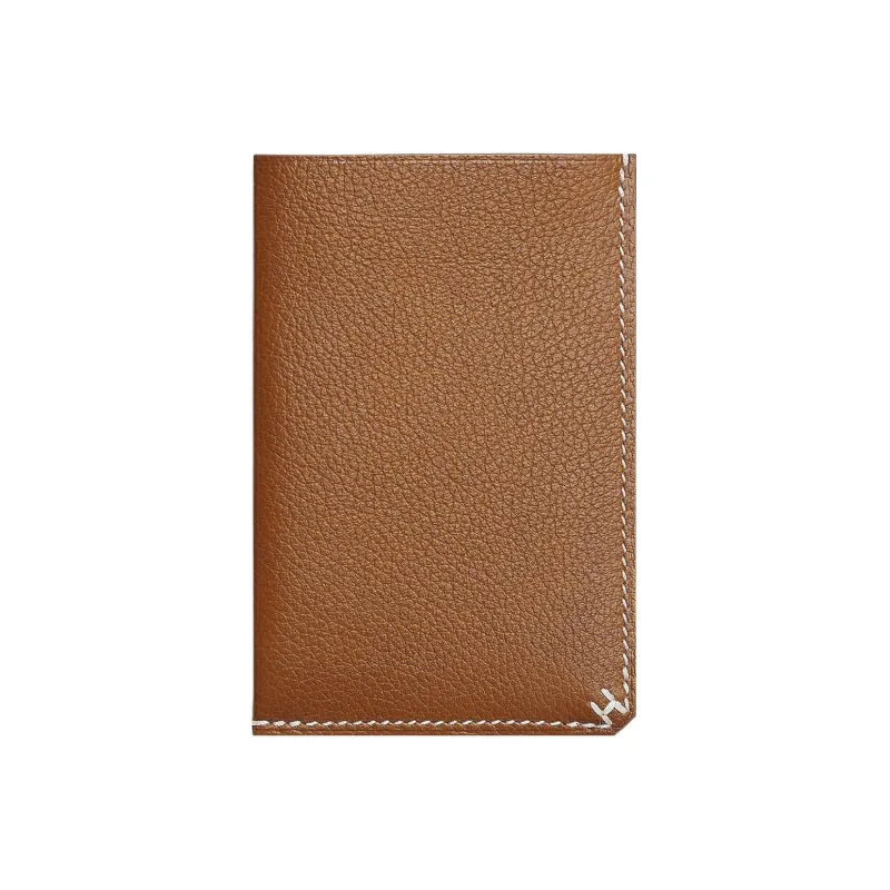 HERMES Evercolor Calfskin Card Holder Unisex 37 Gold Gold Brown-0