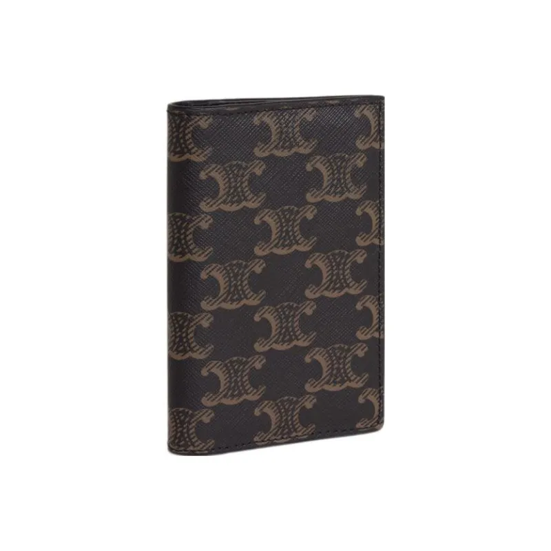 CELINE Cow Leather Card Holder Men's Black-1