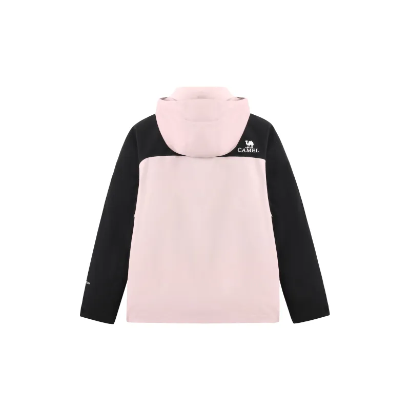 CAMEL Color Block Patchwork Outdoor Windproof And Rainproof 3D Effect Rubber Patch 3 in 1 Windbreaker Jacket Unisex-1