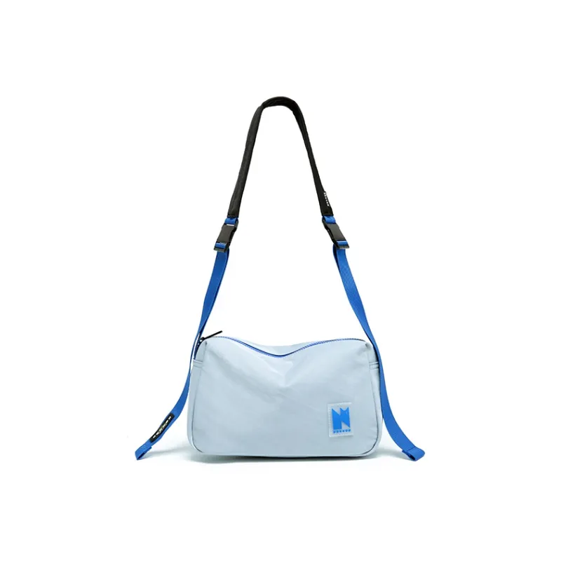NOXXON Nylon Fabric Small Square Bag Shoulder Bag Crossbody Bag Unisex Obsidian Black/Morandi Blue/Blue & Black-6