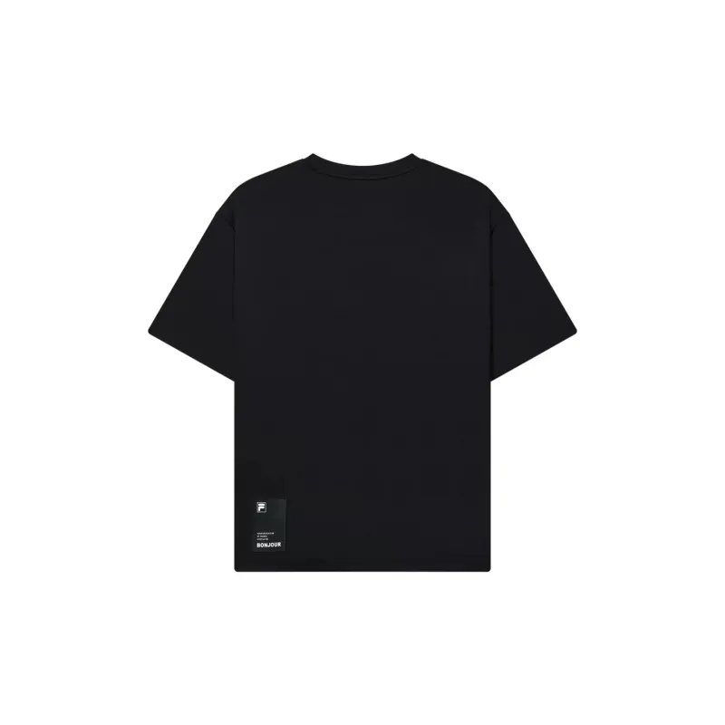 FILA Drop Shoulder Sleeve T Shirt Men's Black-1