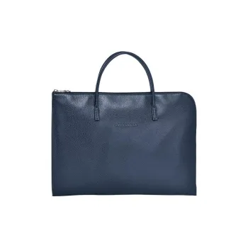 LONGCHAMP Le Foulonné Cow Leather Briefcases Large Size Men's Navy