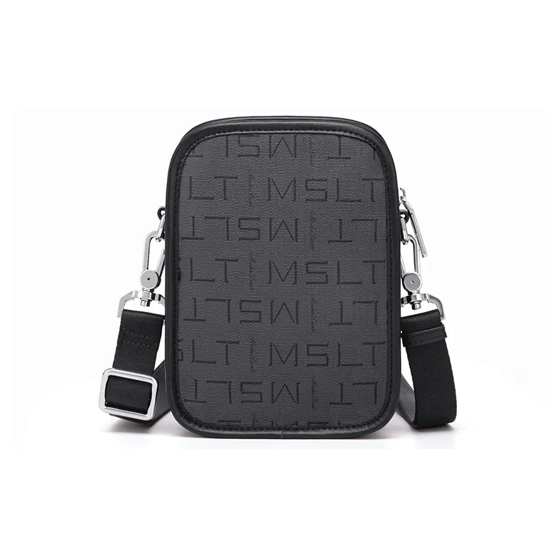 MashaLanti PVC With Microfiber Leather Crossbody Bag, Shoulder Bag Men's Gray-2