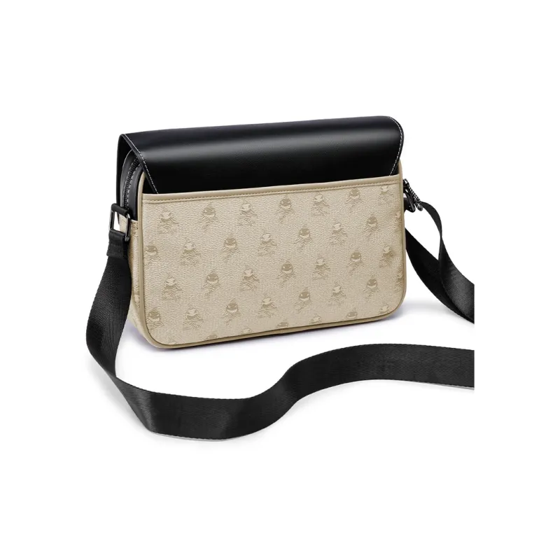 FAIRWHALE PVC Shoulder Bag, Crossbody Bag, Messenger Bag Small Size Unisex Lead Gray, Apricot, Ecru-15