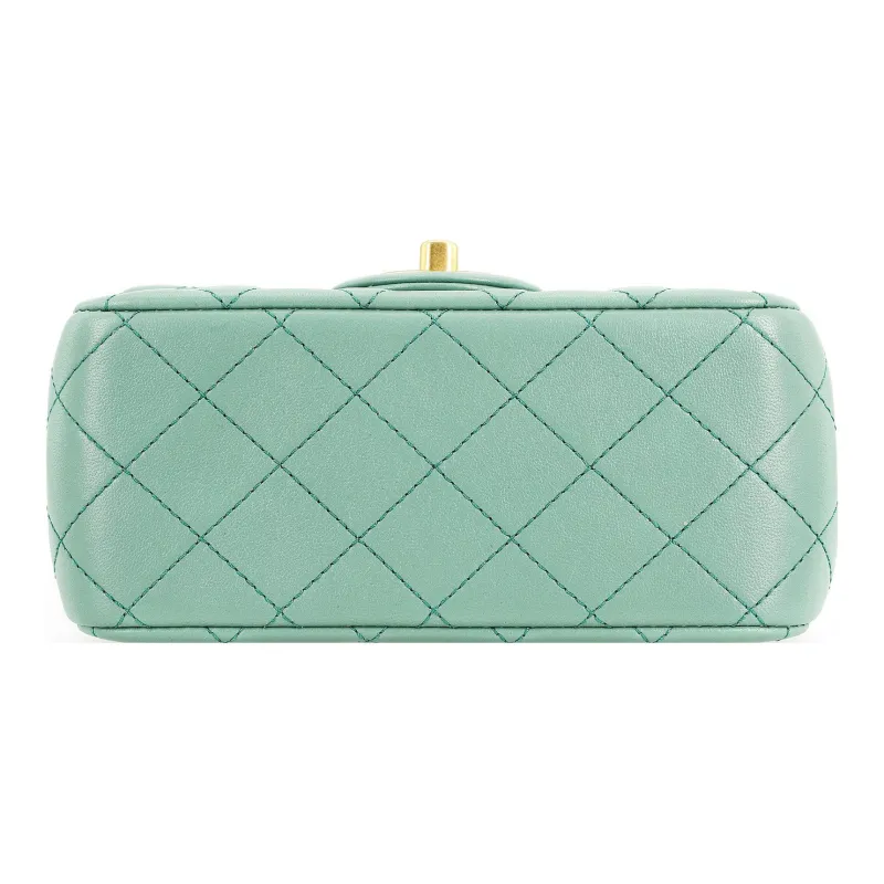 CHANEL Lambskin Golden Ball Bag, Chain Bag, Shoulder Bag, Crossbody Bag Women's Blue Green/Peacock Green Color-3