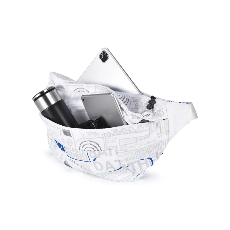 8atheist Nylon Fabric Crossbody Bag Shoulder Bag Sling Bag Fanny Pack Large Size Unisex Starry White-2