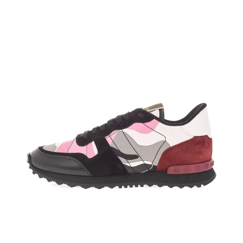 Valentino Rockrunner Low Top Casual Shoes Women's Black Gray-0
