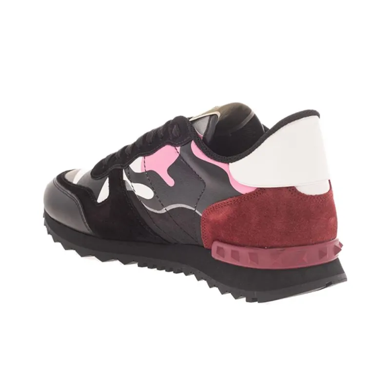 Valentino Rockrunner Low Top Casual Shoes Women's Black Gray-3