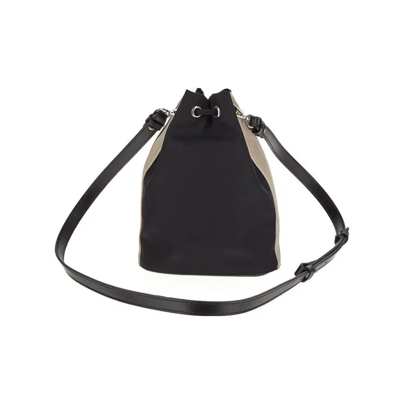 PALM ANGELS Venice Track Drawstring Bag Black/Off white-3