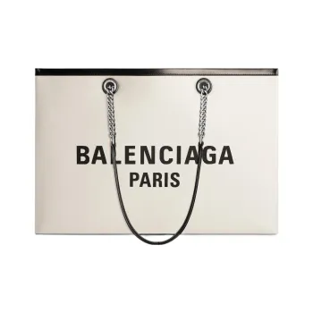 Balenciaga Cotton Canvas Bag Tote Bag Shopping Bag Handbag Large Size Women's Light Beige