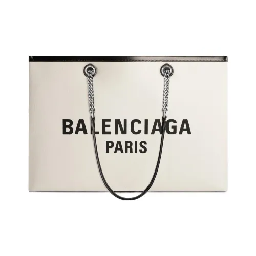 Balenciaga Cotton Canvas Bag, Tote Bag, Shopping Bag, Handbag Tubas Women's Light Beige