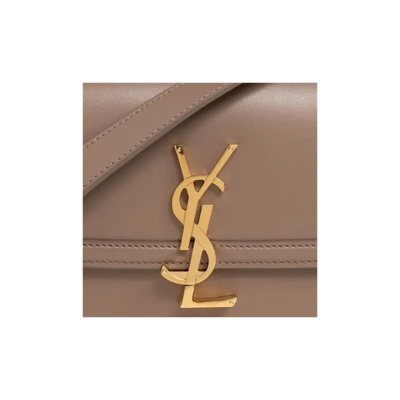 SAINT LAURENT SOLFERINO Calfskin Tofu Bag, Shoulder Bag, Crossbody Bag Trumpets Women's Beige-4