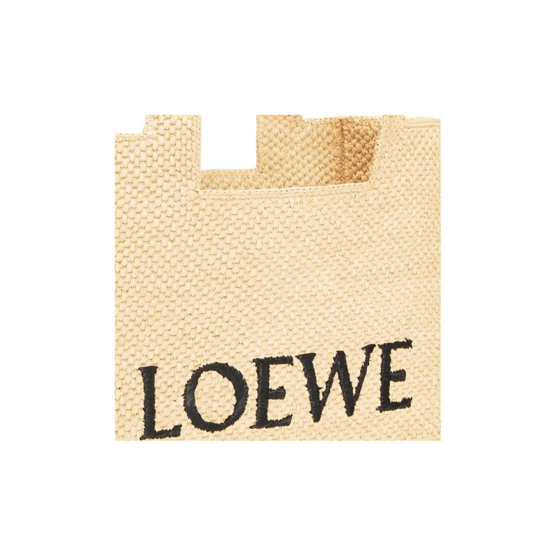 LOEWE Medium Font Tote In Raffia Natural-5
