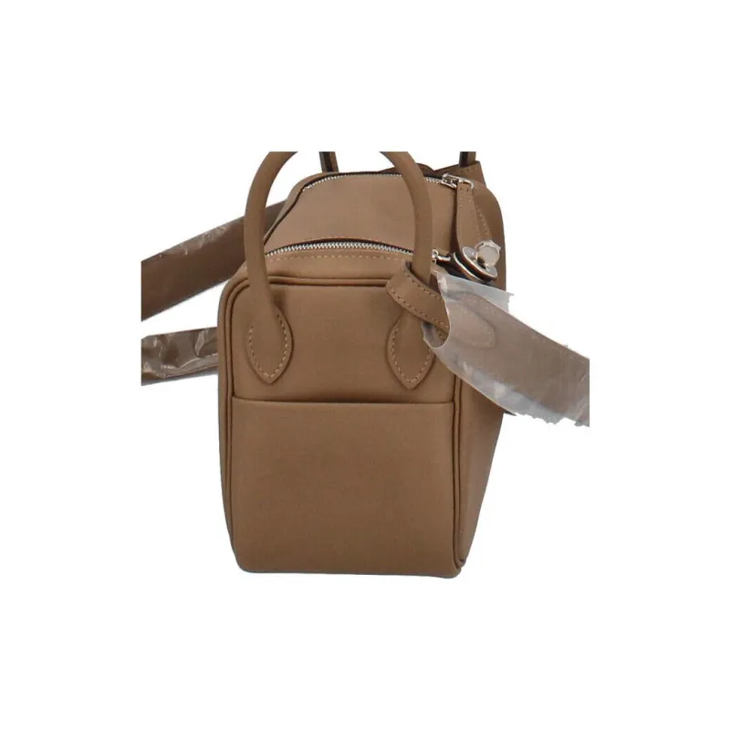 HERMES Lindy Swift Leather Handbag Shoulder Bag Crossbody Bag Mini Women's D0 Beige Weimar Dog Beige-2