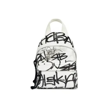 Balenciaga Explorer Sheepskin Backpack Mini Men's Black/White