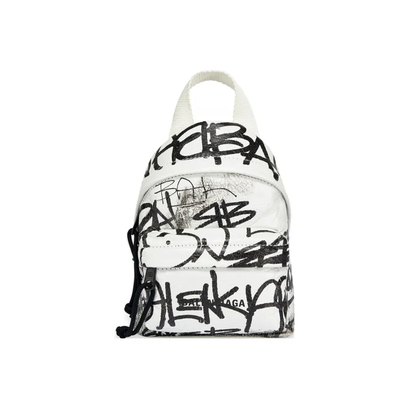 Balenciaga Explorer Sheepskin Backpack Mini Men's Black/White-0