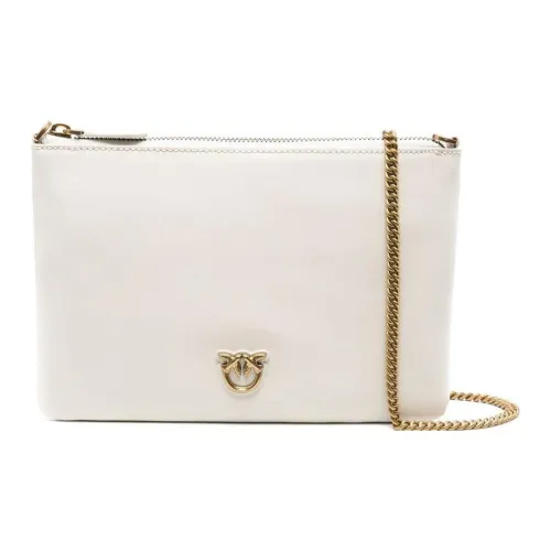 PINKO Calfskin Shoulder Bag Crossbody Bag Medium Size Women's White