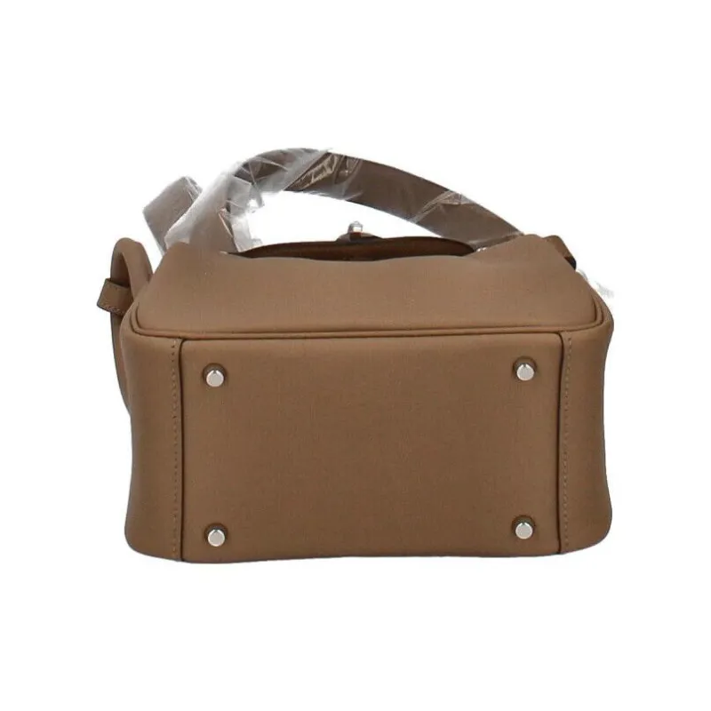 HERMES Lindy Swift Leather Handbag Shoulder Bag Crossbody Bag Mini Women's D0 Beige Weimar Dog Beige-4