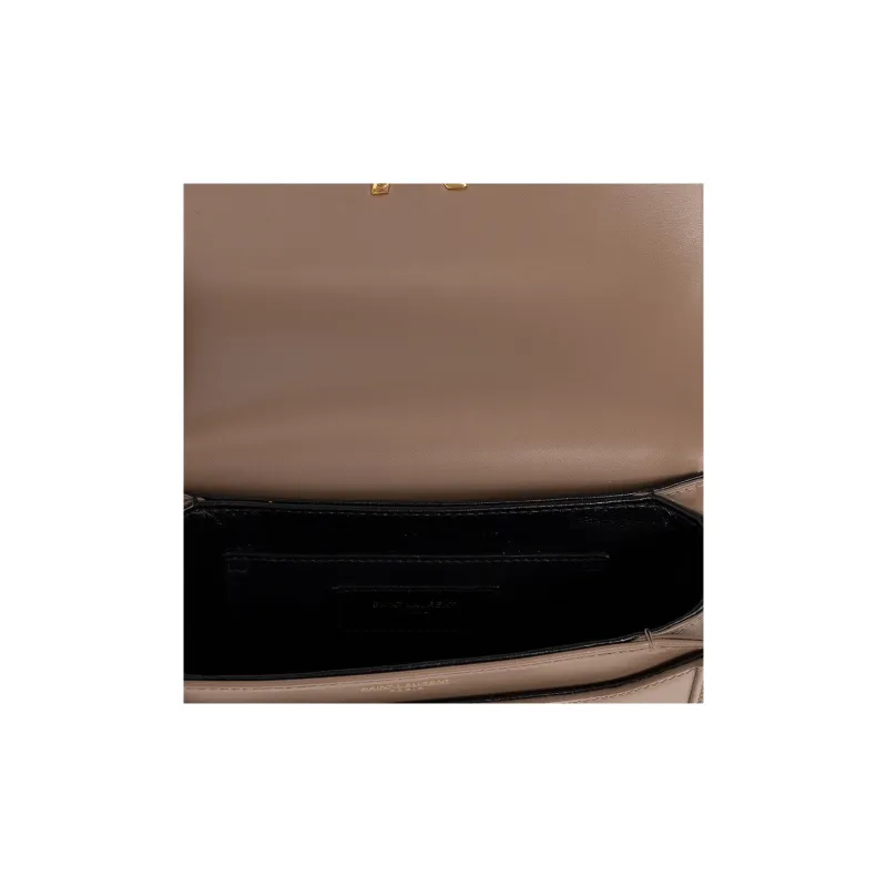 SAINT LAURENT SOLFERINO Calfskin Tofu Bag, Shoulder Bag, Crossbody Bag Trumpets Women's Beige-3