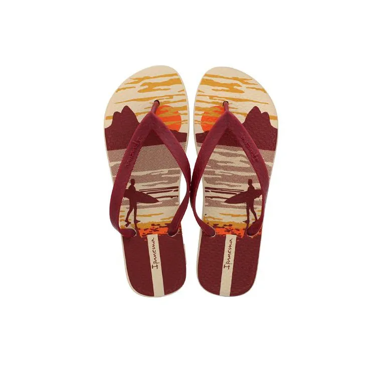 Ipanema Abrasion Resistant Flip Flops Men's Red Brown-3