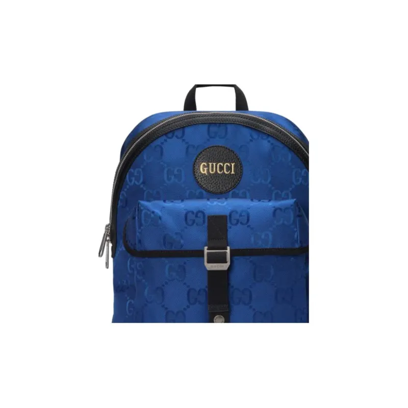 GUCCI Off The Grid Leather Logo With Leather Backpack Unisex Blue/Black-7