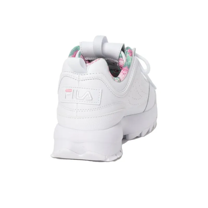 DisruptorII Laura Ashley x FILA Cushioned Slip-Resistant Low-Top Running Shoes Women's White-3
