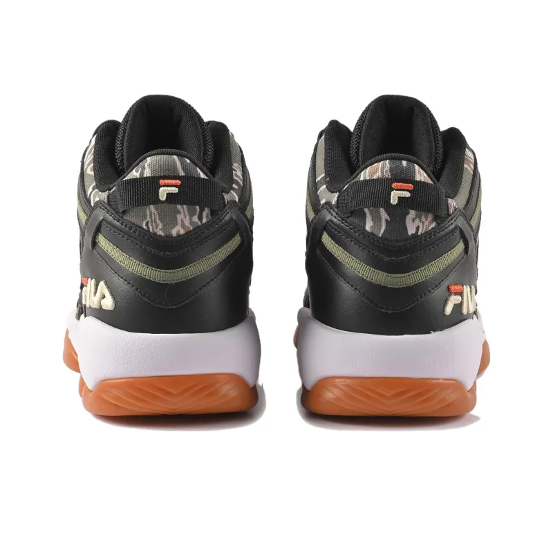 FILA Spaghetti Stack House Cushioning Anti-Slip And Wear-Resistant Mid-Top Basketball Shoes Men's Black Gray-3