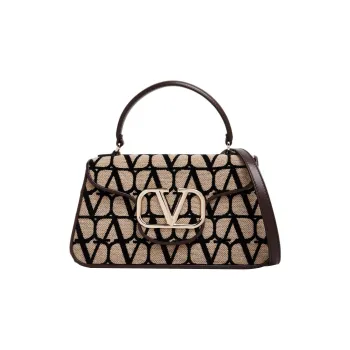 Valentino Toile Iconographe Logo Plaque Tote Bag