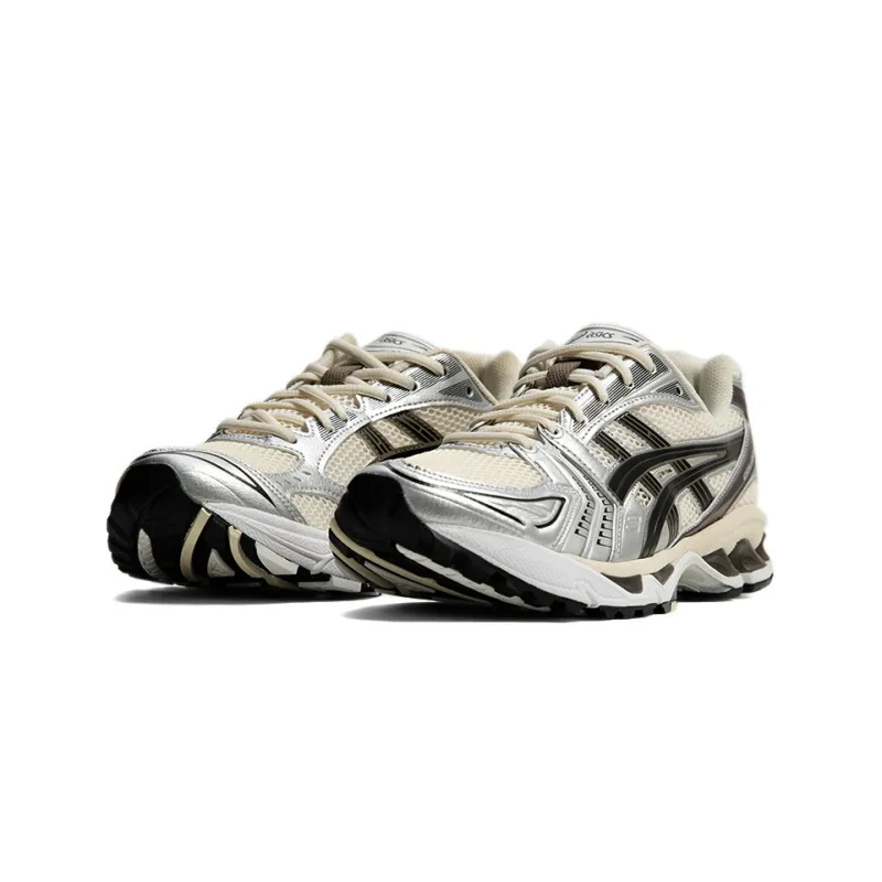 Asics Gel Kayano 14 Cushioned Slip Resistant Abrasion Resistant Low Top Casual Running Shoes Unisex Black White Silver-3
