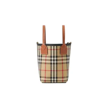 Burberry Cotton Canvas Handbag Shoulder Bag Crossbody Bag Mini Women's Brown