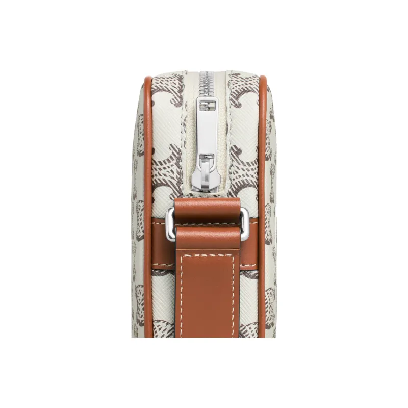 CELINE Cow Leather Messenger Bag Shoulder Bag Crossbody Bag Men's Tan And Light Brown-3